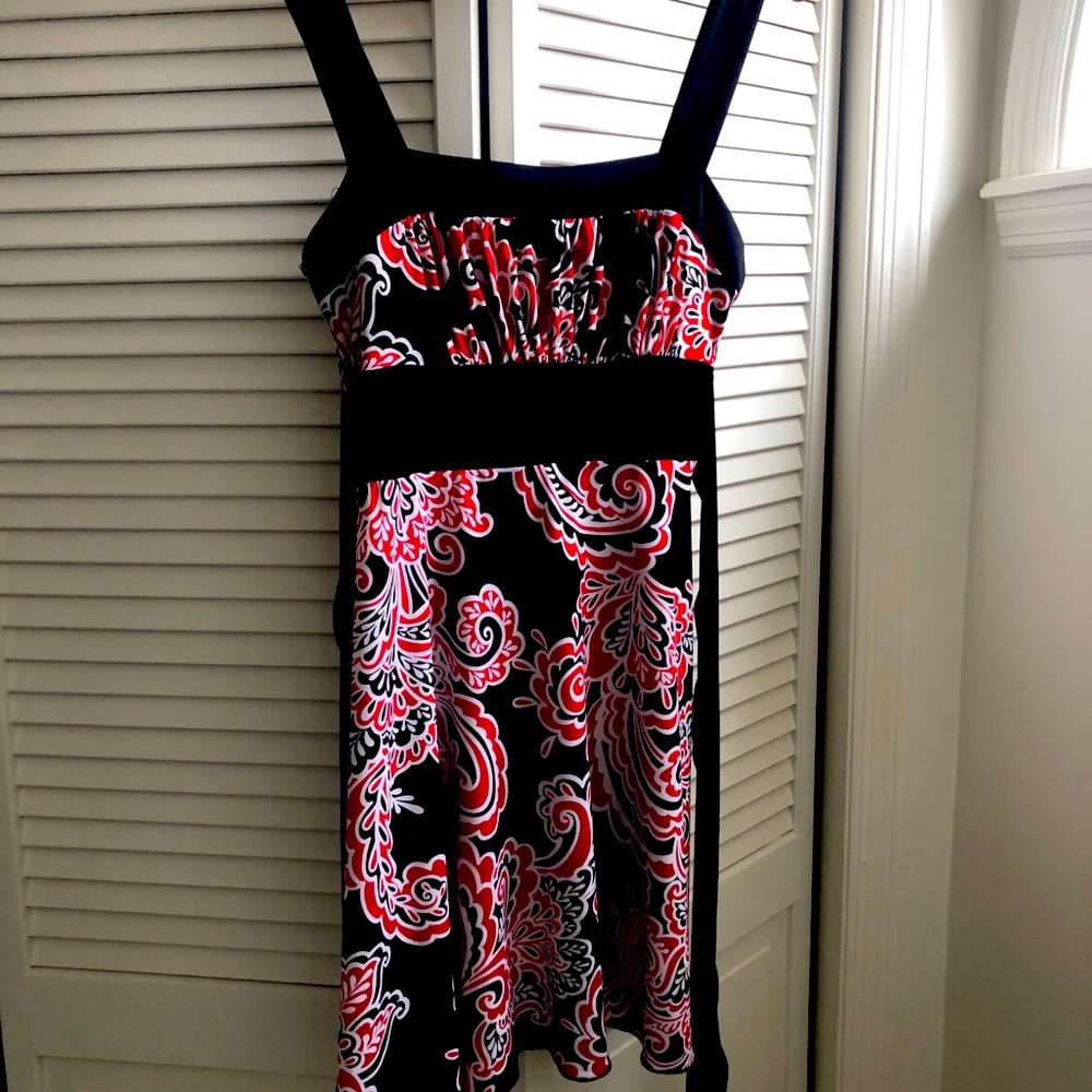 Black and red swing dress with tie in back medium